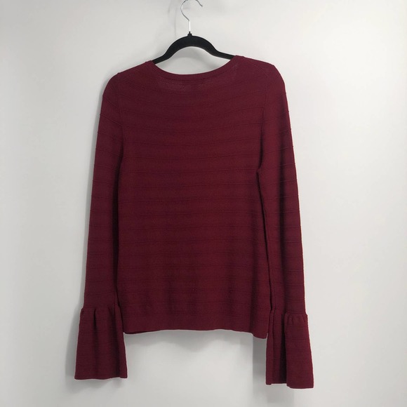 Ann Taylor Pullover Sweater Rib Knit Scoop Neck Long Sleeve Red Medium - Picture 6 of 10